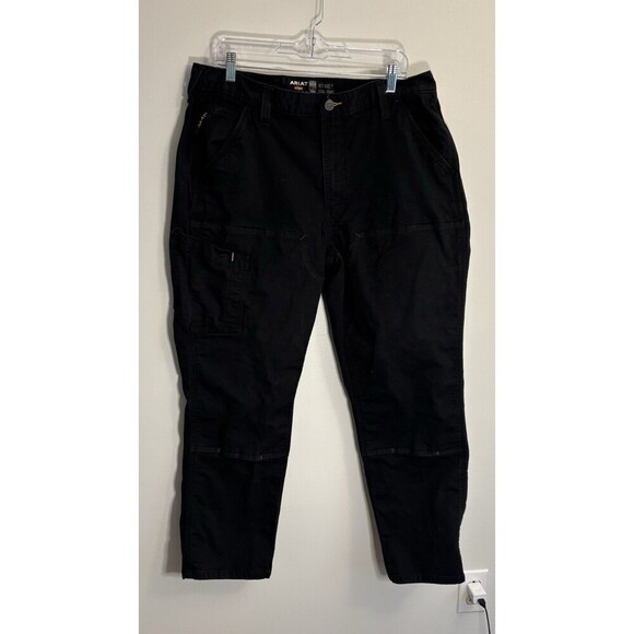 ARIAT Rebar M4 Black Durastretch Double Front Relaxed Straight Black Jeans 36x30 - Picture 1 of 15